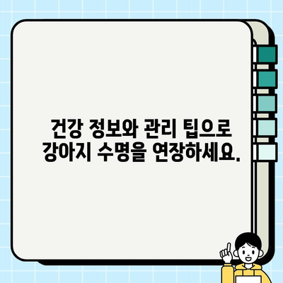강아지 수명 연장의 비밀| 건강 관리 가이드 | 장수, 건강, 수명, 관리, 팁, 정보