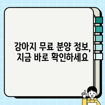 충직한 친구를 찾고 계신가요? 무료 분양 강아지 만나보세요! | 강아지 무료 분양, 입양, 유기견