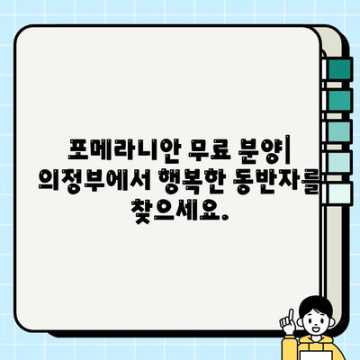 의정부에서 무료 분양하는 깜찍한 포메라니안| 사랑스러운 반려견을 만나보세요! | 포메라니안 분양, 의정부 강아지 무료 분양