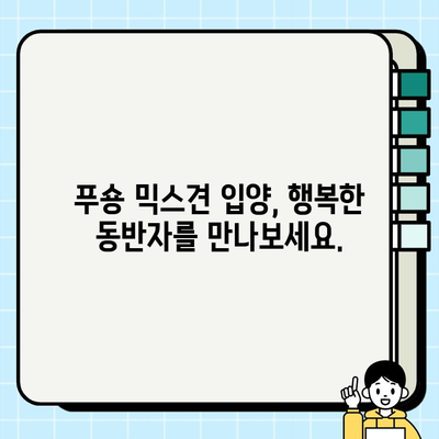 부천 무료 분양 푸숑 믹스견, 건강하고 활발한 매력 만나보세요! | 부천 강아지 무료 분양, 푸숑 믹스견, 건강 정보