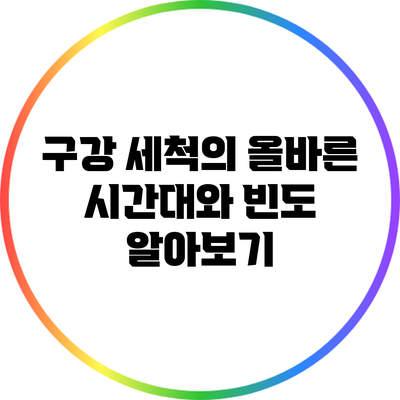 구강 세척의 올바른 시간대와 빈도 알아보기