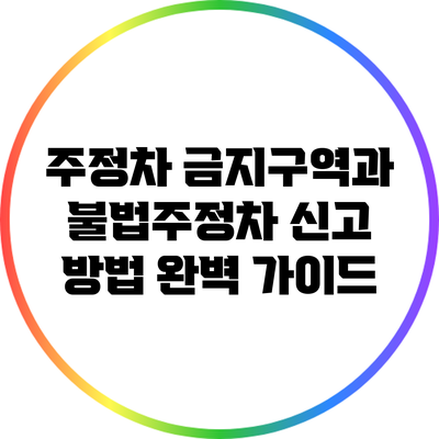 주정차 금지구역과 불법주정차 신고 방법 완벽 가이드