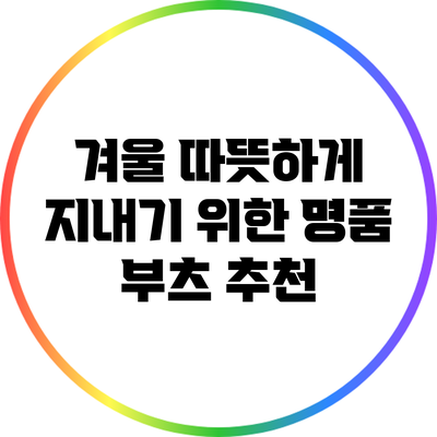 겨울 따뜻하게 지내기 위한 명품 부츠 추천