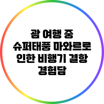 괌 여행 중 슈퍼태풍 마와르로 인한 비행기 결항 경험담