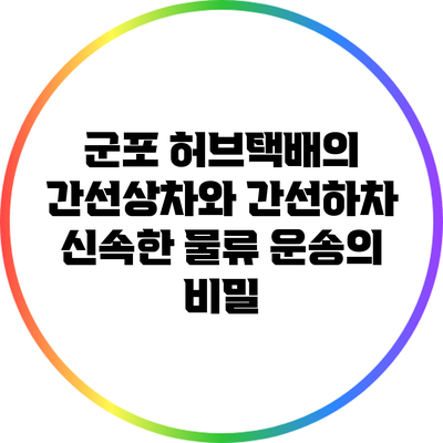 군포 허브택배의 간선상차와 간선하차: 신속한 물류 운송의 비밀