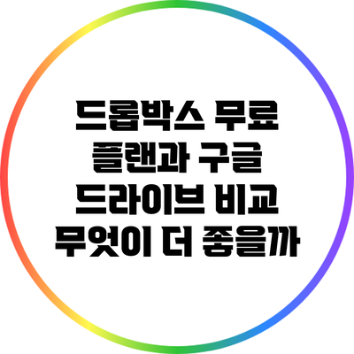 드롭박스 무료 플랜과 구글 드라이브 비교: 무엇이 더 좋을까?