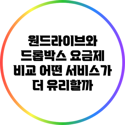 원드라이브와 드롭박스 요금제 비교: 어떤 서비스가 더 유리할까?