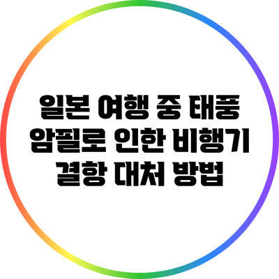 일본 여행 중 태풍 암필로 인한 비행기 결항 대처 방법