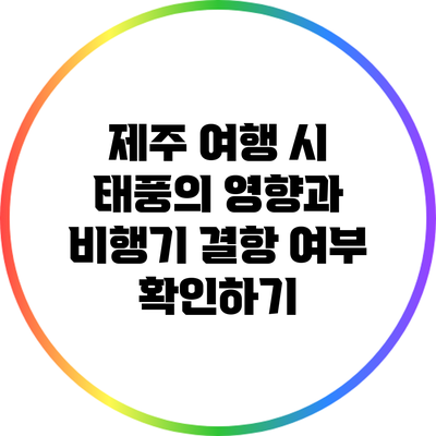 제주 여행 시 태풍의 영향과 비행기 결항 여부 확인하기