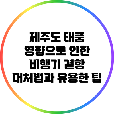 제주도 태풍 영향으로 인한 비행기 결항 대처법과 유용한 팁