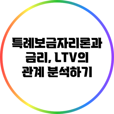 특례보금자리론과 금리, LTV의 관계 분석하기