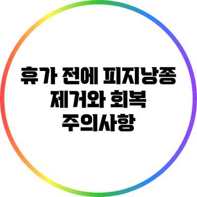 휴가 전에 피지낭종 제거와 회복 주의사항