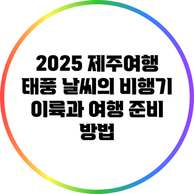 2025 제주여행: 태풍 날씨의 비행기 이륙과 여행 준비 방법