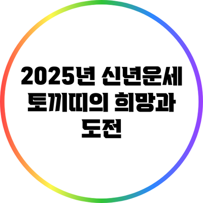 2025년 신년운세: 토끼띠의 희망과 도전