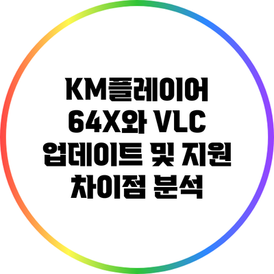 KM플레이어 64X와 VLC 업데이트 및 지원 차이점 분석