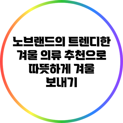 노브랜드의 트렌디한 겨울 의류 추천으로 따뜻하게 겨울 보내기