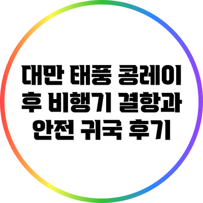 대만 태풍 콩레이 후 비행기 결항과 안전 귀국 후기