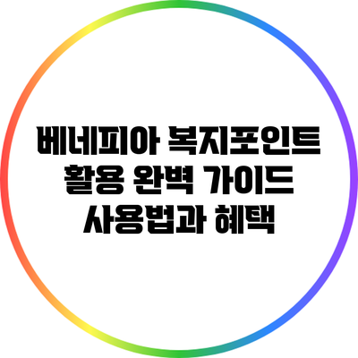 베네피아 복지포인트 활용 완벽 가이드: 사용법과 혜택