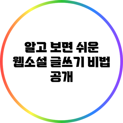 알고 보면 쉬운 웹소설 글쓰기 비법 공개
