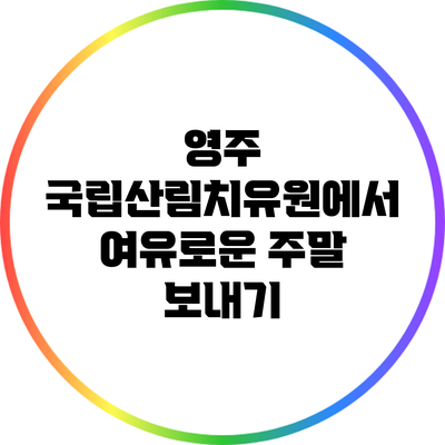 영주 국립산림치유원에서 여유로운 주말 보내기