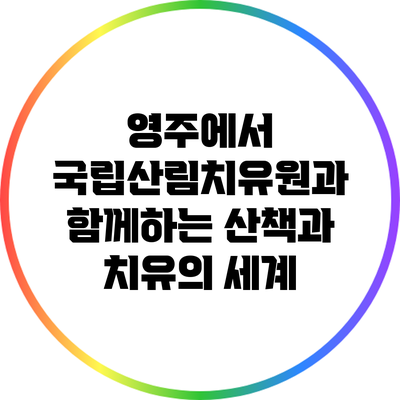 영주에서 국립산림치유원과 함께하는 산책과 치유의 세계