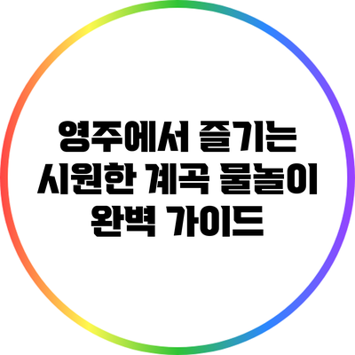 영주에서 즐기는 시원한 계곡 물놀이 완벽 가이드
