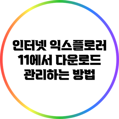 인터넷 익스플로러 11에서 다운로드 관리하는 방법
