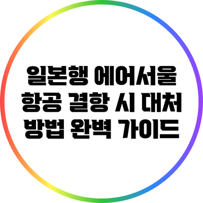 일본행 에어서울 항공 결항 시 대처 방법 완벽 가이드