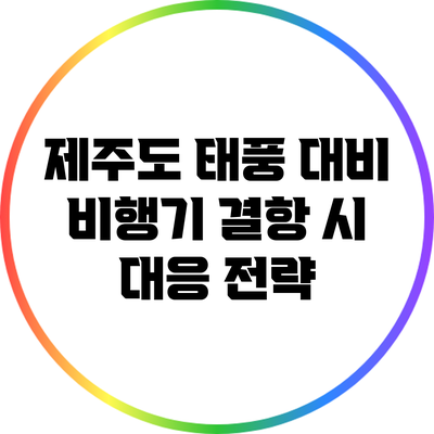 제주도 태풍 대비: 비행기 결항 시 대응 전략