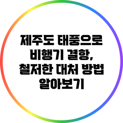 제주도 태풍으로 비행기 결항, 철저한 대처 방법 알아보기