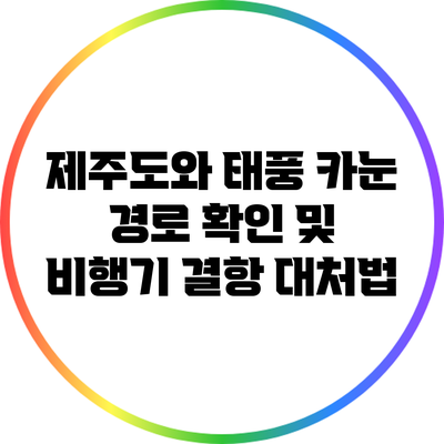 제주도와 태풍 카눈: 경로 확인 및 비행기 결항 대처법