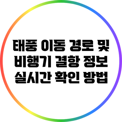 태풍 이동 경로 및 비행기 결항 정보 실시간 확인 방법
