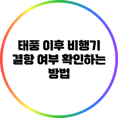 태풍 이후 비행기 결항 여부 확인하는 방법