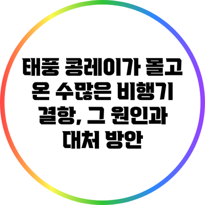 태풍 콩레이가 몰고 온 수많은 비행기 결항, 그 원인과 대처 방안