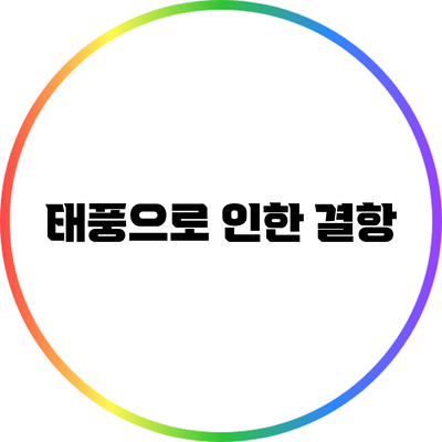 태풍으로 인한 결항