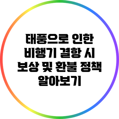 태풍으로 인한 비행기 결항 시 보상 및 환불 정책 알아보기