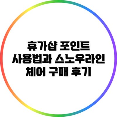 휴가샵 포인트 사용법과 스노우라인 체어 구매 후기