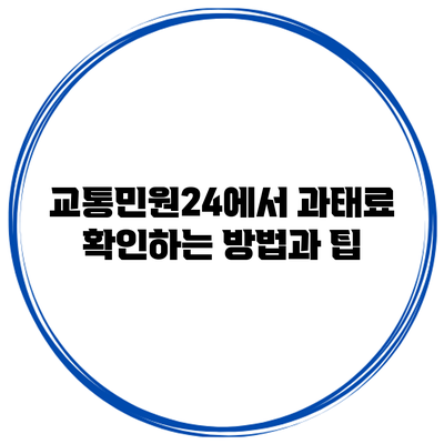 교통민원24에서 과태료 확인하는 방법과 팁