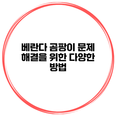 베란다 곰팡이 문제 해결을 위한 다양한 방법