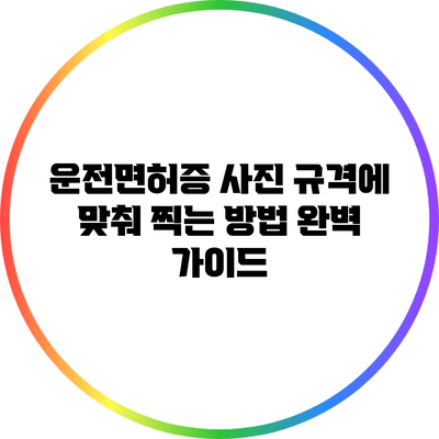 운전면허증 사진 규격에 맞춰 찍는 방법 완벽 가이드