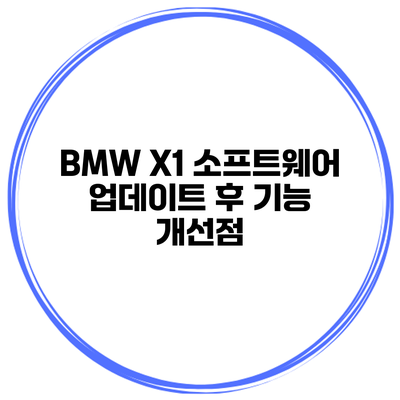 BMW X1 소프트웨어 업데이트 후 기능 개선점