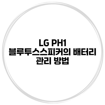 LG PH1 블루투스스피커의 배터리 관리 방법
