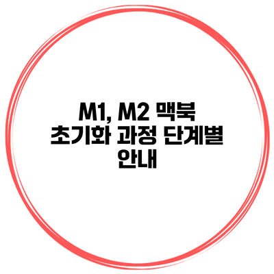 M1, M2 맥북 초기화 과정 단계별 안내