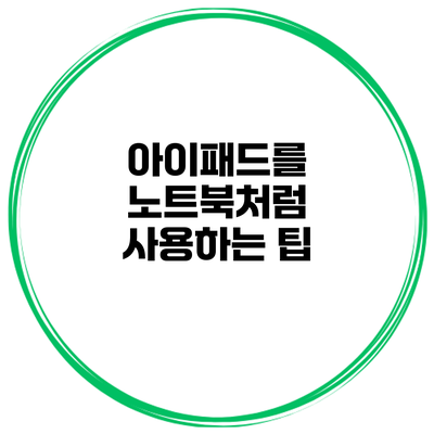 아이패드를 노트북처럼 사용하는 팁