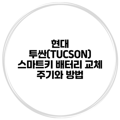 현대 투싼(TUCSON) 스마트키 배터리 교체 주기와 방법